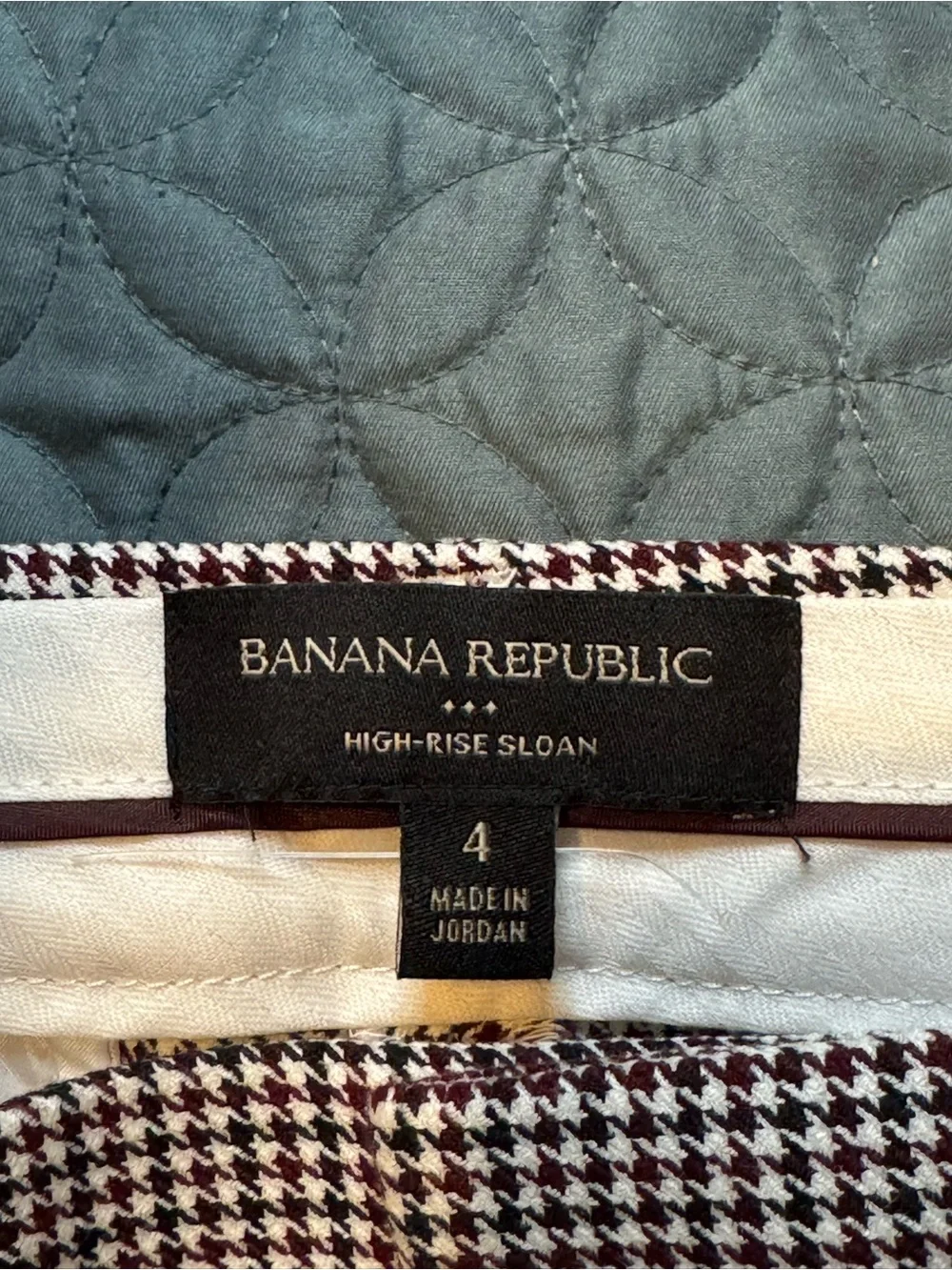Banana Republic NWOT Houndstooth High Rise Sloan Pants in Brown and Black 4